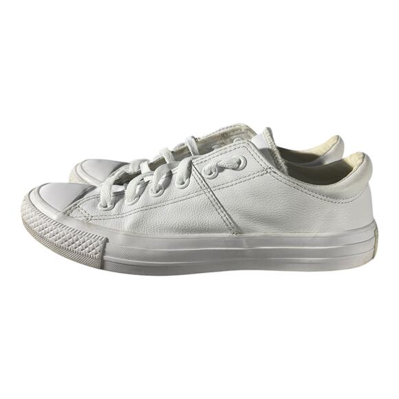Converse All Star Women’s Triple White Leather Low Top Size 9 Sneakers - Picture 5 of 9